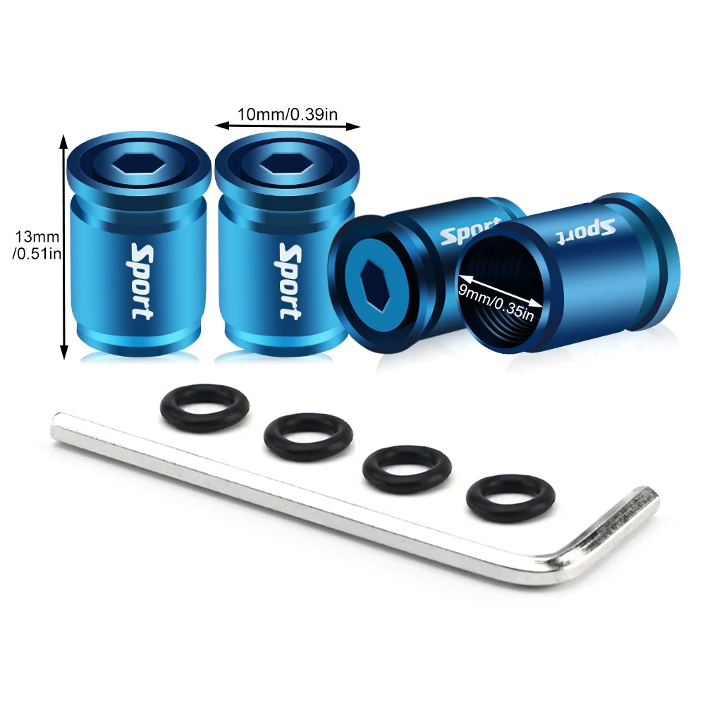 Anti Theft Tire Valve Caps Sport Style Valve Stem Covers Dust Proof Caps for Wheels Decorative Tyre Zinc Alloy Auto Accessories