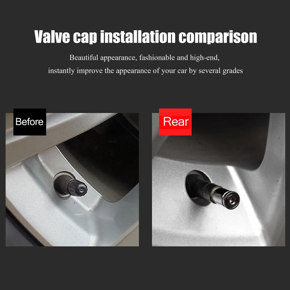 Anti Theft Tire Valve Caps Sport Style Valve Stem Covers Dust Proof Caps for Wheels Decorative Tyre Zinc Alloy Auto Accessories