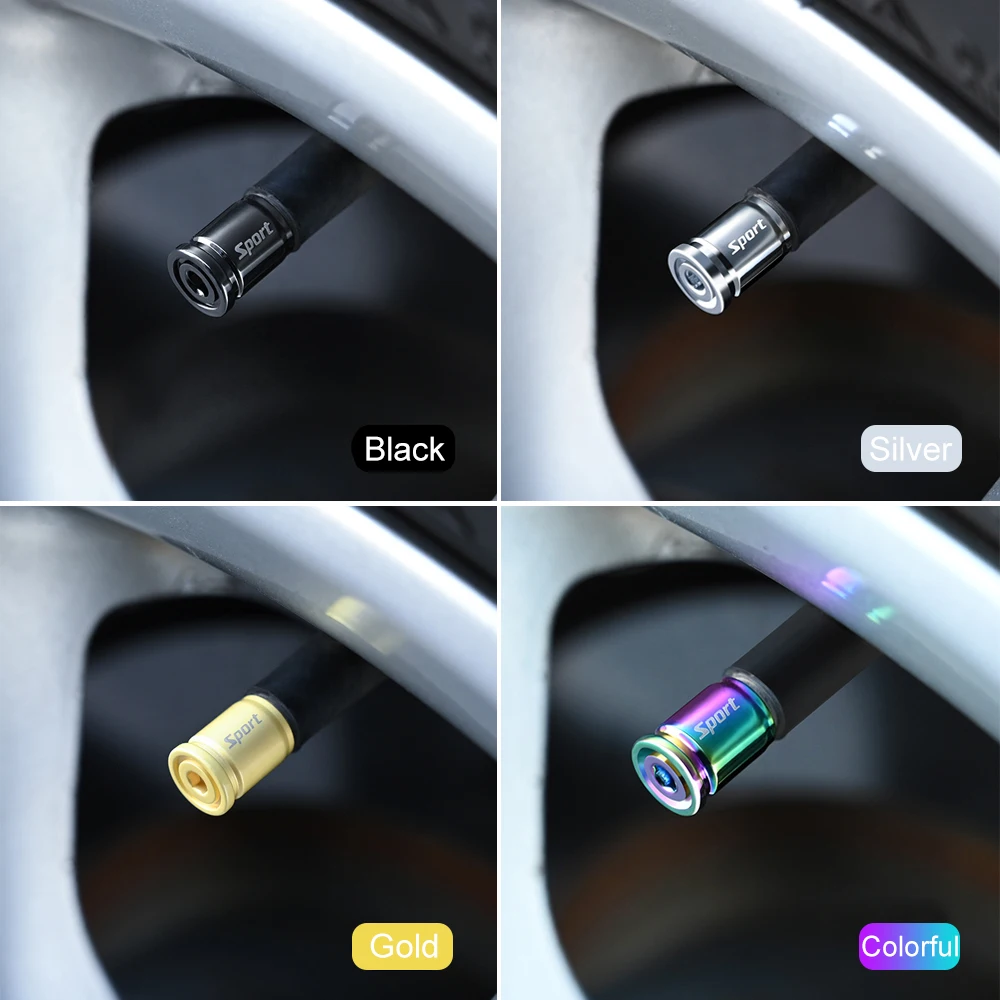 Anti Theft Tire Valve Caps Sport Style Valve Stem Covers Dust Proof Caps for Wheels Decorative Tyre Zinc Alloy Auto Accessories