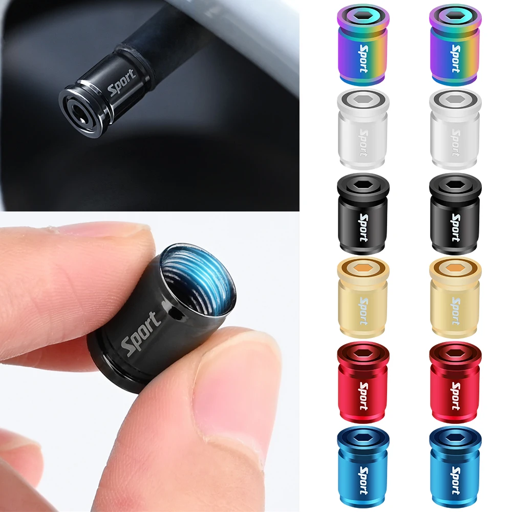 Anti Theft Tire Valve Caps Sport Style Valve Stem Covers Dust Proof Caps for Wheels Decorative Tyre Zinc Alloy Auto Accessories