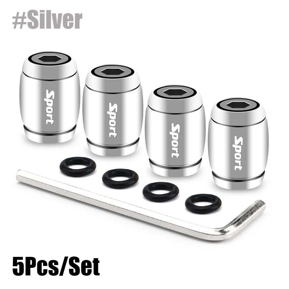 Anti Theft Tire Valve Caps Sport Style Valve Stem Covers Dust Proof Caps for Wheels Decorative Tyre Zinc Alloy Auto Accessories