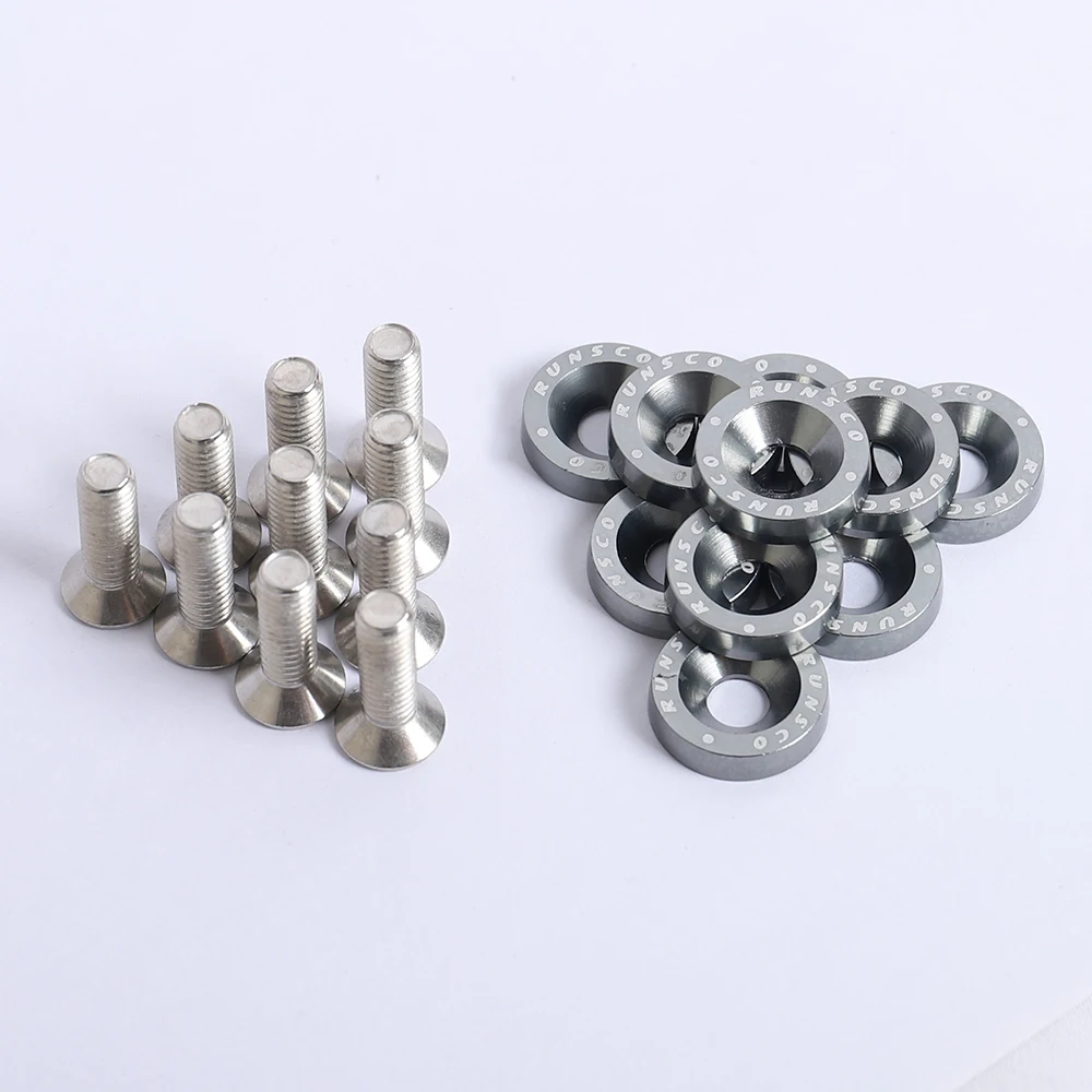 Aluminum M6 Fender Washers and Bolt License Plate Frame Washer Bolts For Honda Nissan Bmw 10Pcs/Pack