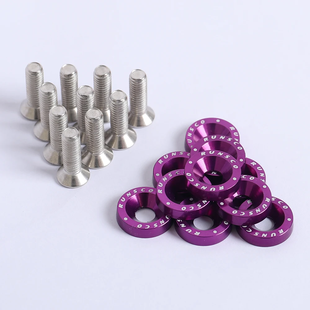 Aluminum M6 Fender Washers and Bolt License Plate Frame Washer Bolts For Honda Nissan Bmw 10Pcs/Pack