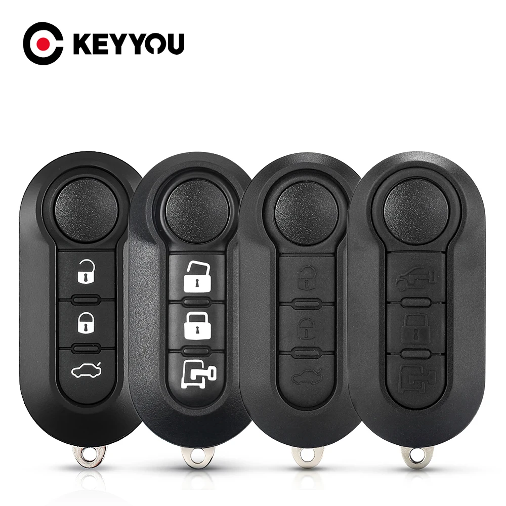 KEYYOU 3 Buttons Flip Remote Key For Fiat 500 Panda Punto Bravo Ducato Peugeot Boxer Citroen Jumper Auto SIP22 Blade