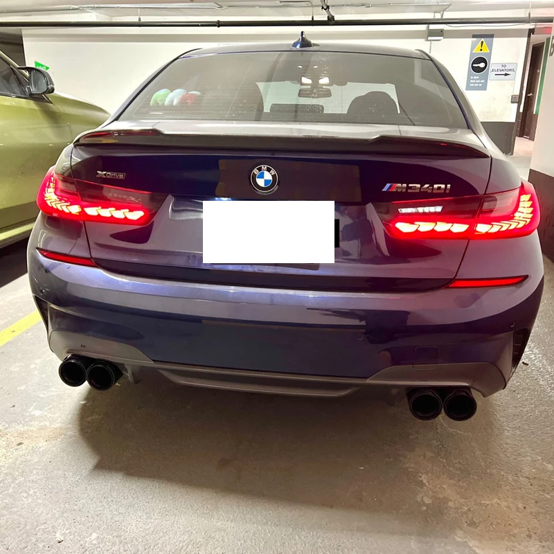 Quad Carbon Fiber Exhaust Tips for BMW G22 G23 M440i G20 M340i G42 M240i 2021+ Dual M Performance Muffler Tailpipe Endrohre