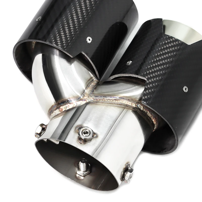 Quad Carbon Fiber Exhaust Tips for BMW G22 G23 M440i G20 M340i G42 M240i 2021+ Dual M Performance Muffler Tailpipe Endrohre