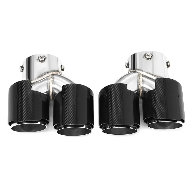 Quad Carbon Fiber Exhaust Tips for BMW G22 G23 M440i G20 M340i G42 M240i 2021+ Dual M Performance Muffler Tailpipe Endrohre