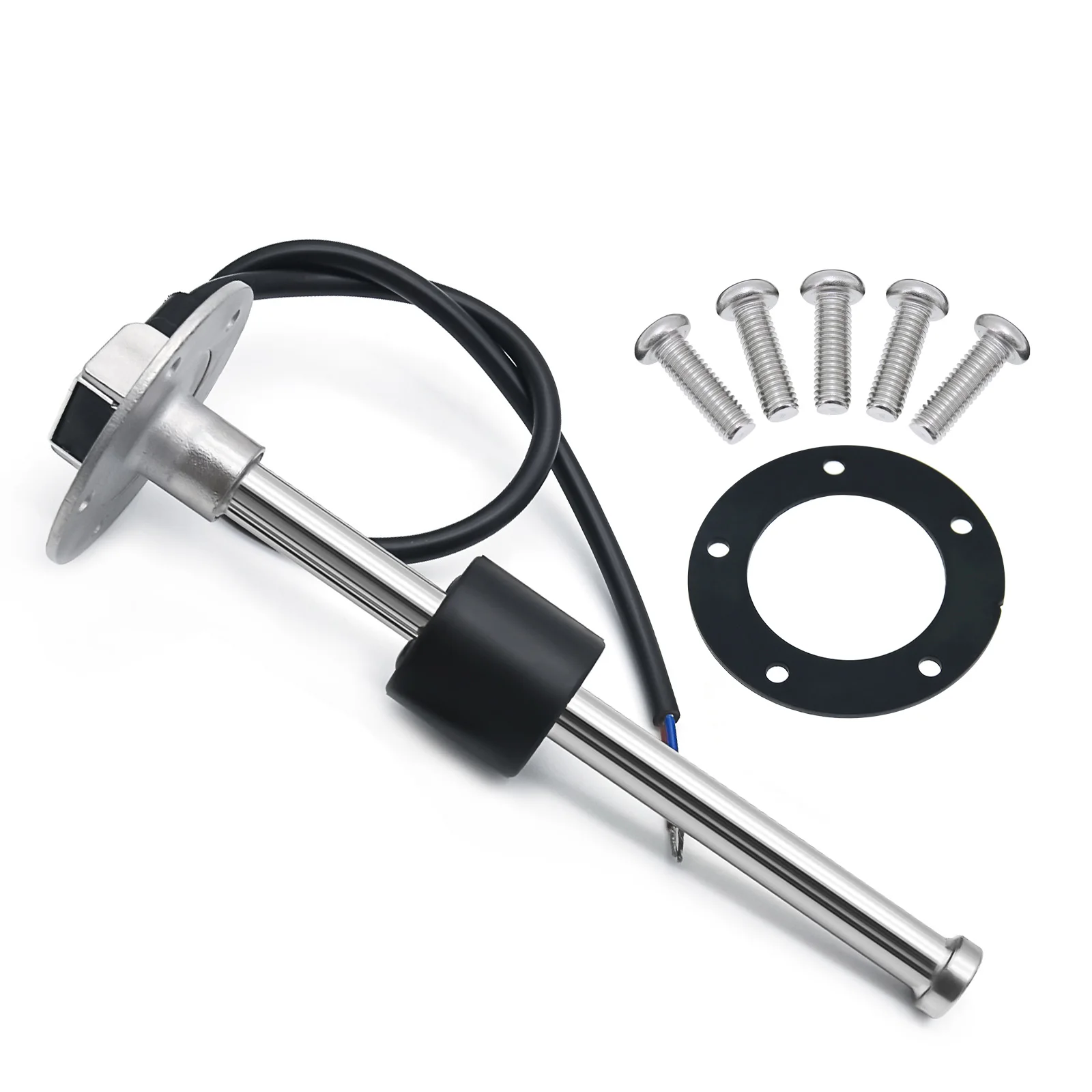 100-500mm Stainless Steel Marine Fuel Level Gauge Sensor Fit Boat Car Fuel Level Gauge Meter 0-190ohm with Red Backlight 9-32V
