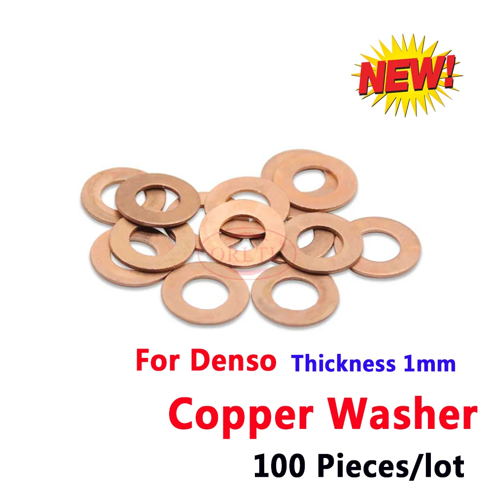ORLTL 100PCS/lot Diesel Oil Fuel Injector Copper Washers F00VC17504 Auto Nozzle F00VC17503 F00VC17505 for BOSCH Delphi Denso