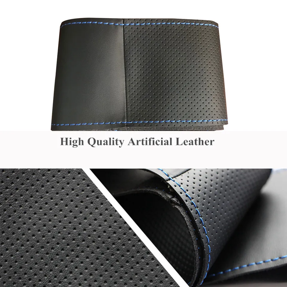 Hand-stitched For Honda Fit Jazz City 2009 2010 2011 2012 2013 Insight 2010 2011 2012 2013 2014 Car Steering Wheel Cover