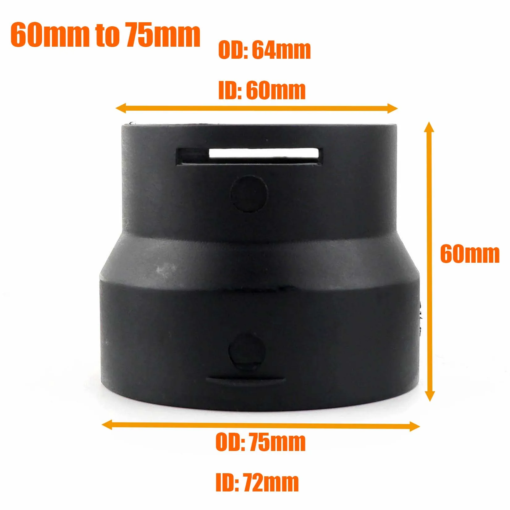 42to60mm 42to75mm 75to60mm Converter 42mm 60mm 75mm Diesel Heater Air Duct Ducting Connector Black For Car Truck VAN Camper