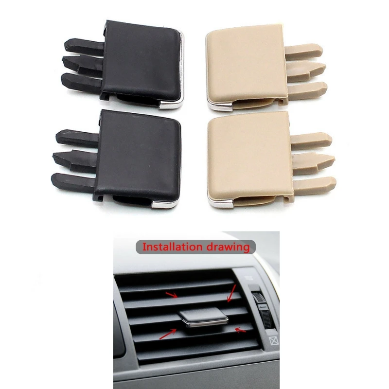 4pcs Auto Car Air Conditioning Vent Car Center Dash A/C Vent Louvre Blade Slice Air Conditioning Leaf Clips Set Accessories