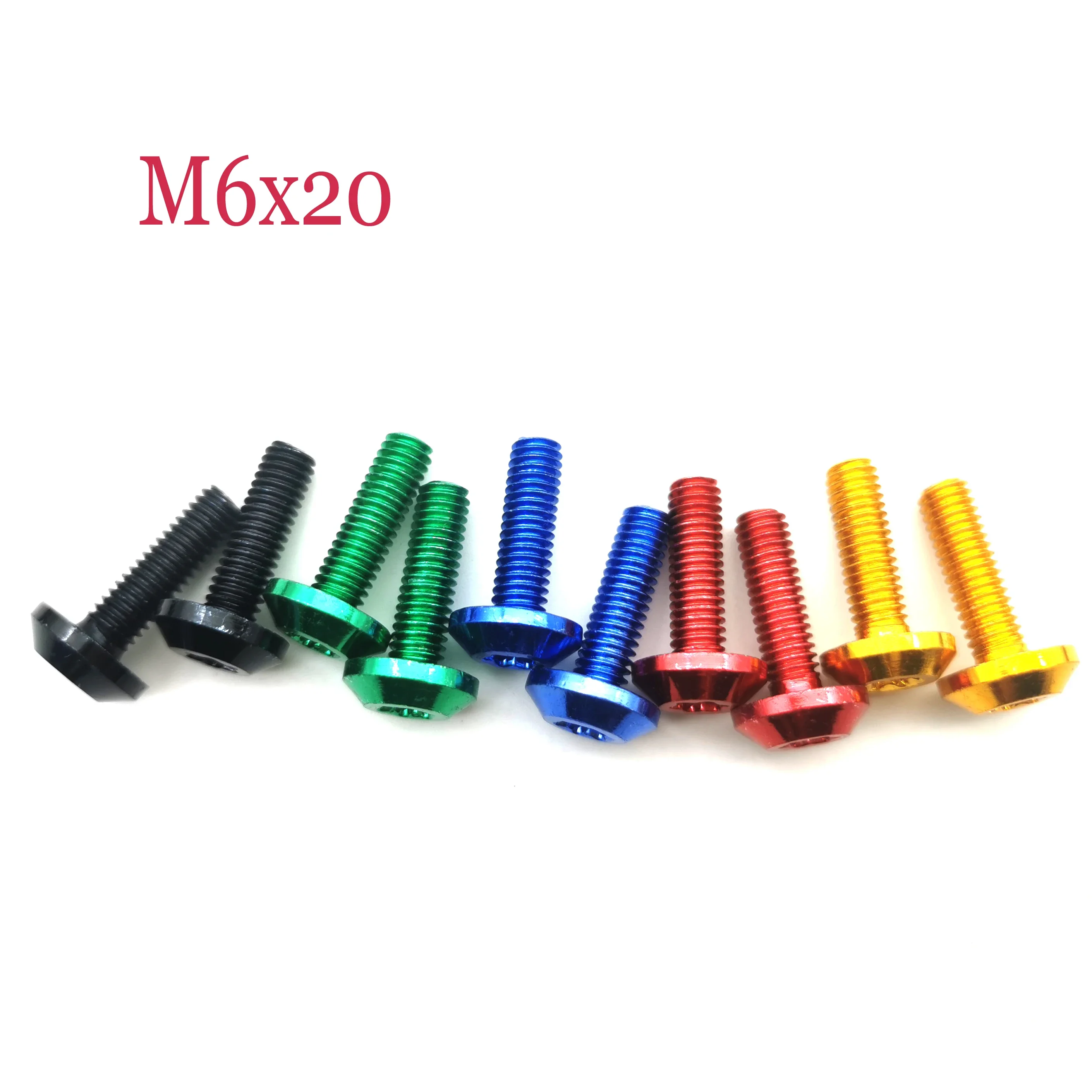 10pcs Bolts Screw Black Aluminum Adornment M6 X 20mm M5 X 16mm Motorcycle Red Anodized 25mm Bolts Red Screws M6 M5 Cap Head