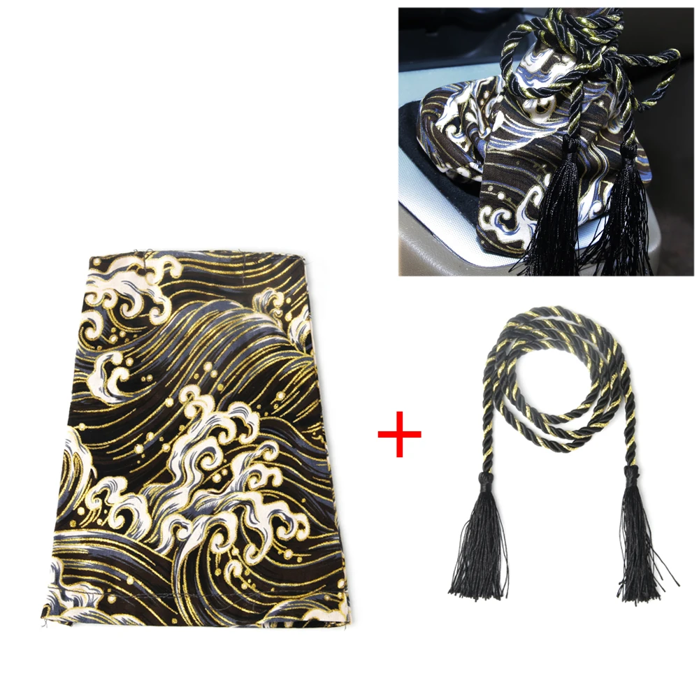 Universal Car Accessories Pattern Style Canvas Katana Shift Lever Knob Dust Cover Racing Samurai Sword Shift Knob Collars