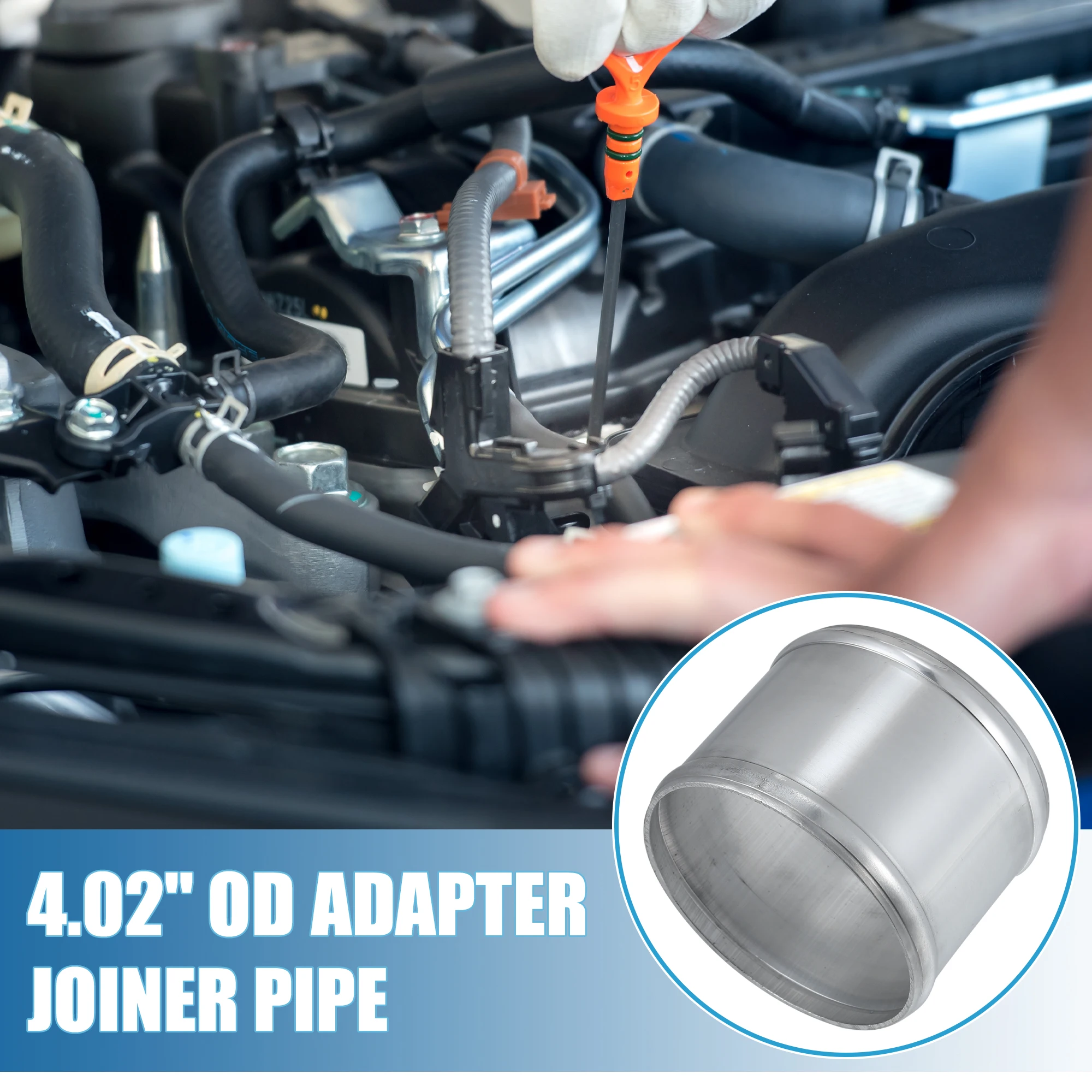 UXCELL 27mm-97mm ID 32mm-102mm OD Car Adapter Joiner Pipe Universal 76mm Length Connector Tubing Adapter Aluminum Alloy