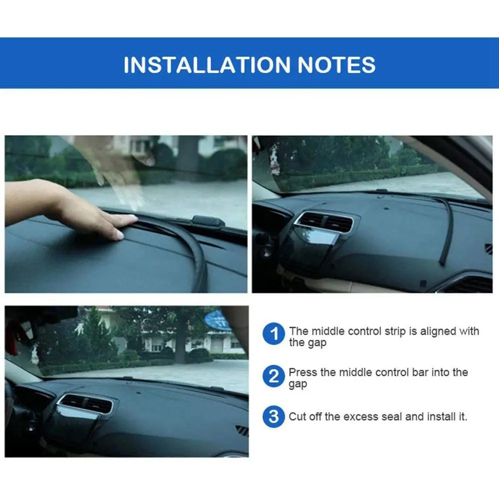 1.6M Car Windshield Sealant Dashboard Soundproof Sealing Strip Auto Rubber Seals Car Panel Seal Interior Accessories