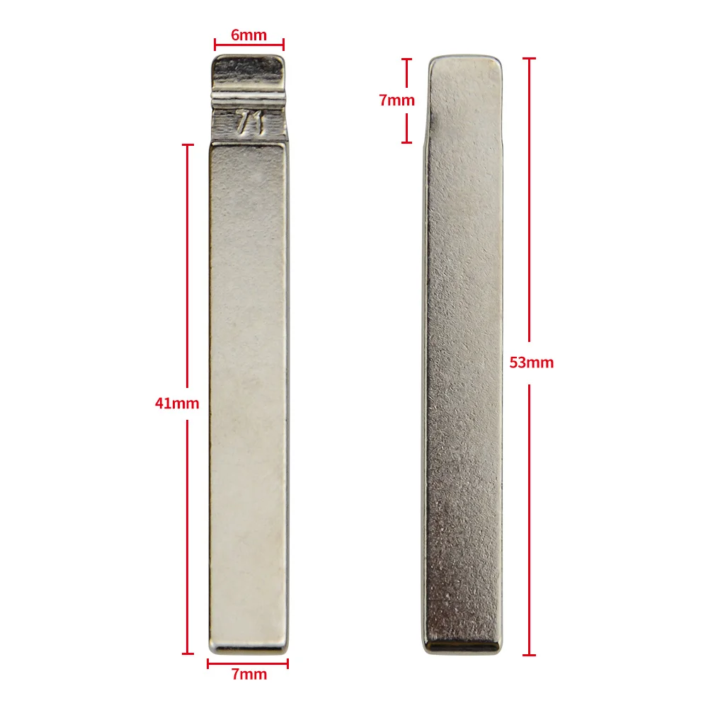 10pcs 71# HU100 HU100FH Metal Uncut Blank Flip Remote Key Blade For Opel, Chevrolet,Buick for keydiy KD xhorse VVDI JMD