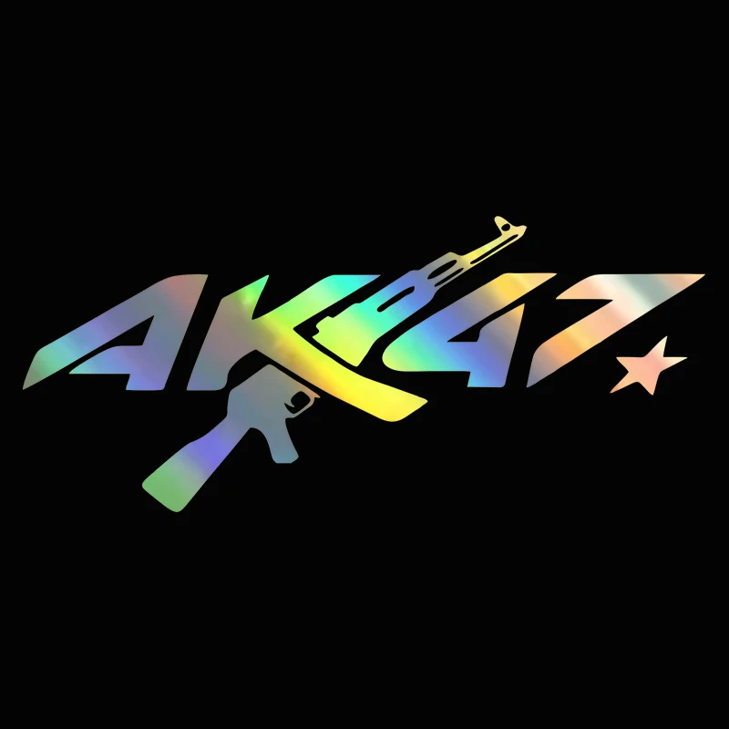 Car front and rear glass car stick triangle window sticker AK creative personality reflective stick waterproof car sticker