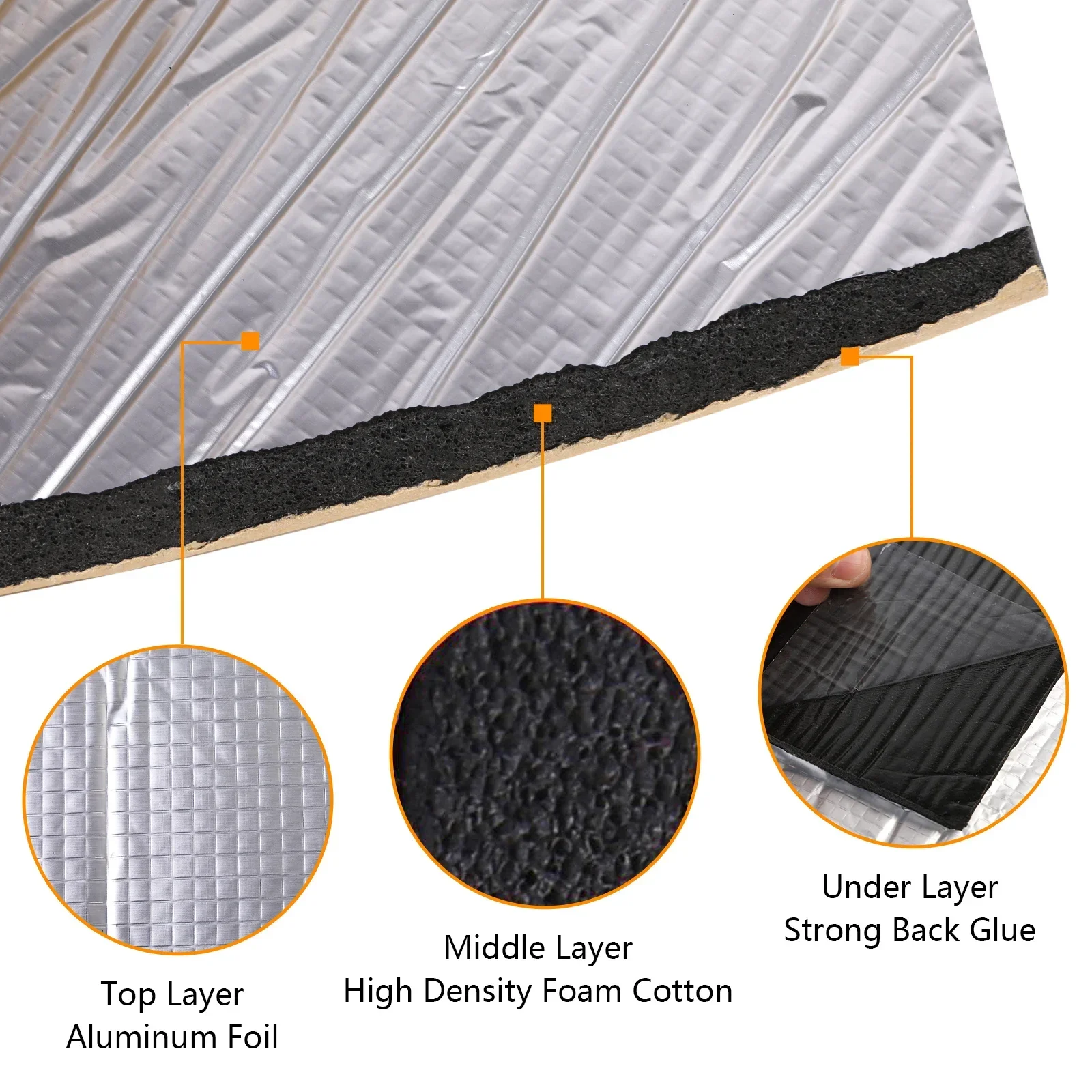 Sound Deadener Mat Auto Acoustic Thermal Mat Sound Proof Wall Panels Car Deadening Noise Insulation Mats for Car 5/10mm 200x50cm