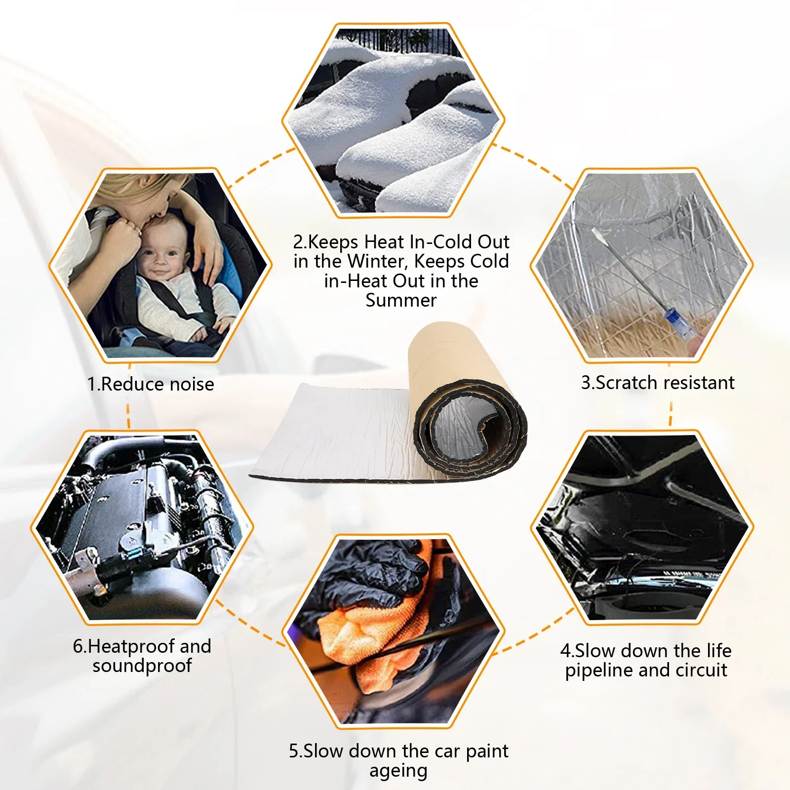 Sound Deadener Mat Auto Acoustic Thermal Mat Sound Proof Wall Panels Car Deadening Noise Insulation Mats for Car 5/10mm 200x50cm