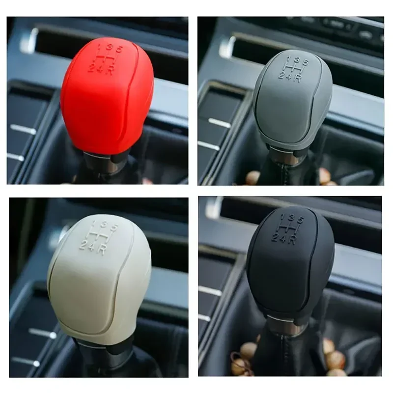 Car Manual Gear Shift Knob Cover Silicone Anti-slip Grip Covers Manual Handle Silicone Protection Auto Interior Accessories