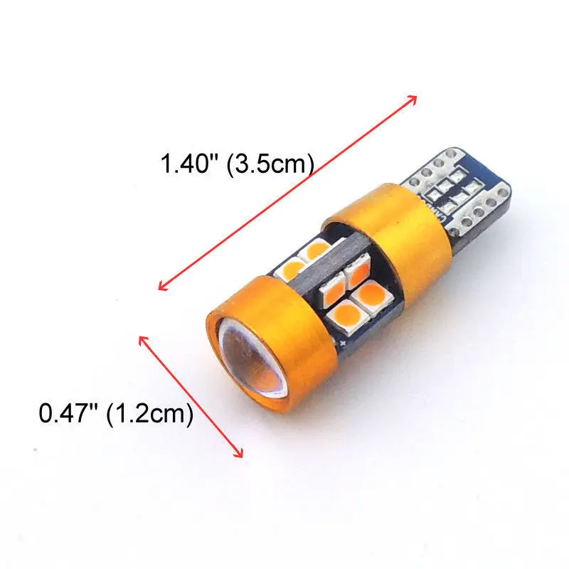 LED Signal Light Bulb Package 3030 12V DC 1Pair Orange Amber 158 175 Position 2821 Parking 2827 2525 T10 194NA