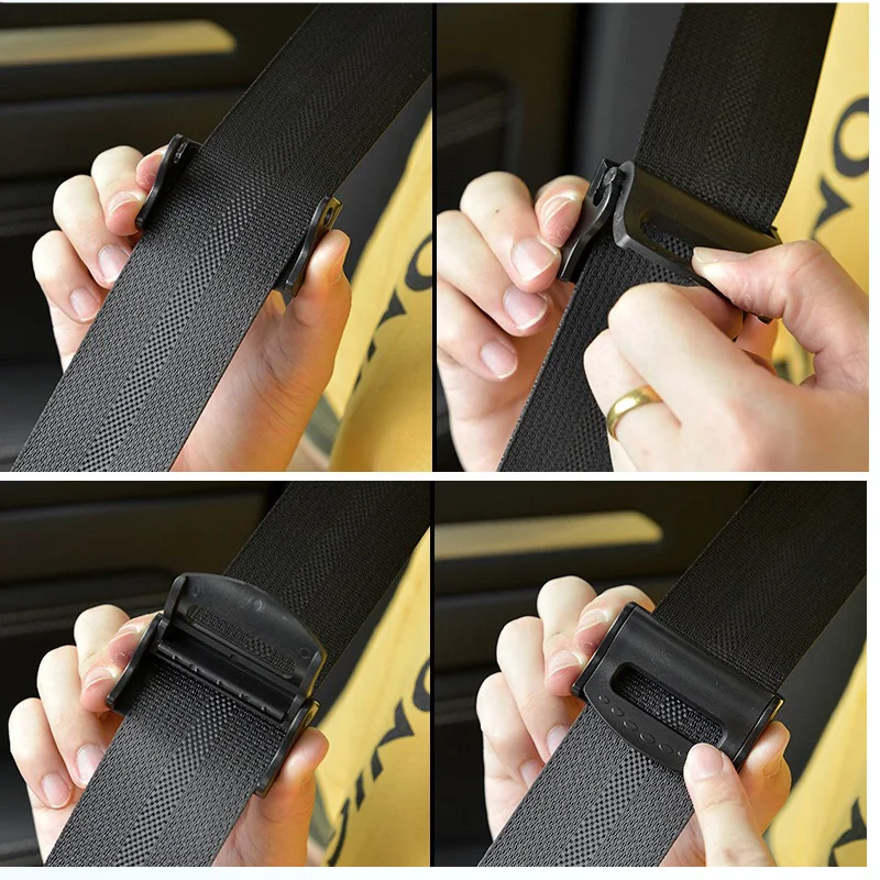 2PCS Plastic Strong Adjustable Car Safety Belt Clips Slip-Resistant Seat Belt Buckle Simple Clamp Fixing Clip Car Styling