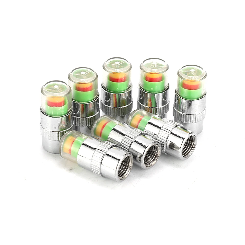 8pcs Motorcycle Car Tire Pressure Monitor Valve Cap Sensor Indicator Eye Alert Auto Tire Pressure Inspection Tool Tire valve
