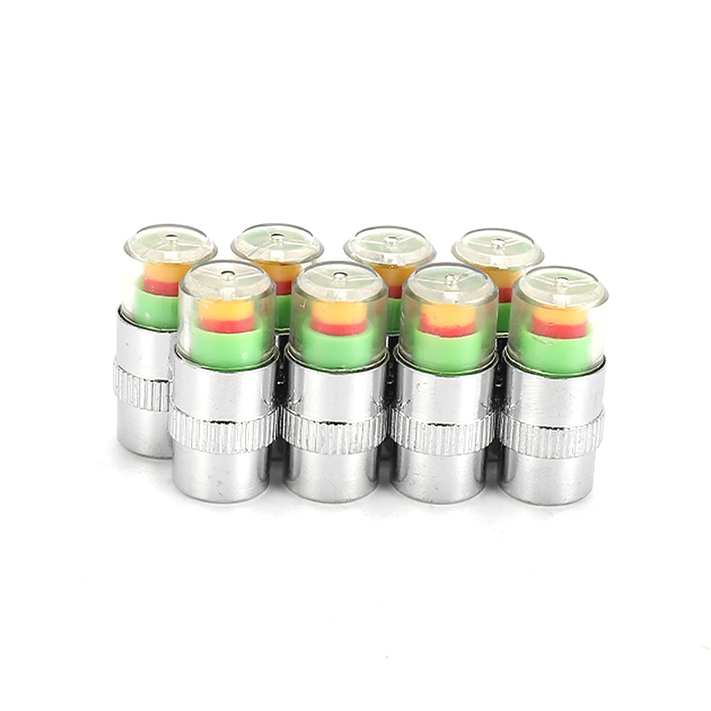 8pcs Motorcycle Car Tire Pressure Monitor Valve Cap Sensor Indicator Eye Alert Auto Tire Pressure Inspection Tool Tire valve
