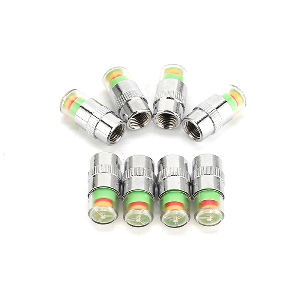 8pcs Motorcycle Car Tire Pressure Monitor Valve Cap Sensor Indicator Eye Alert Auto Tire Pressure Inspection Tool Tire valve