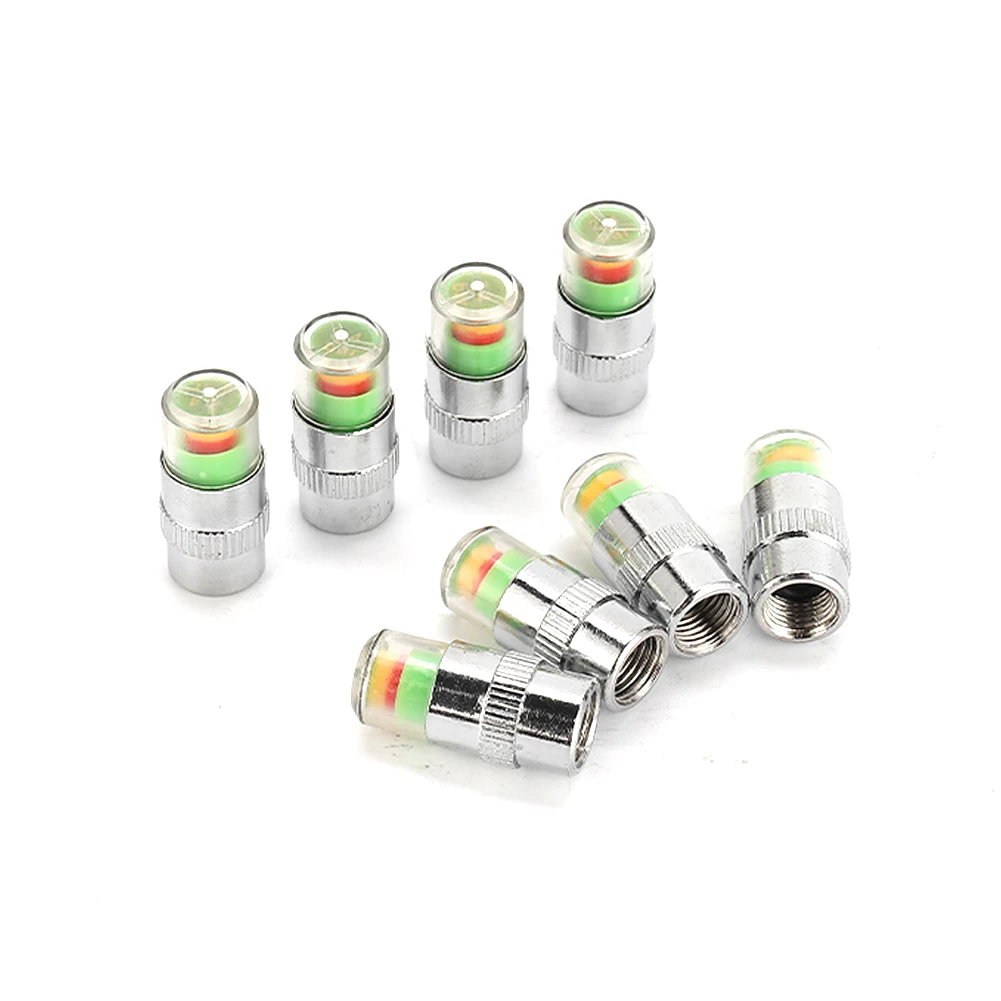 8pcs Motorcycle Car Tire Pressure Monitor Valve Cap Sensor Indicator Eye Alert Auto Tire Pressure Inspection Tool Tire valve