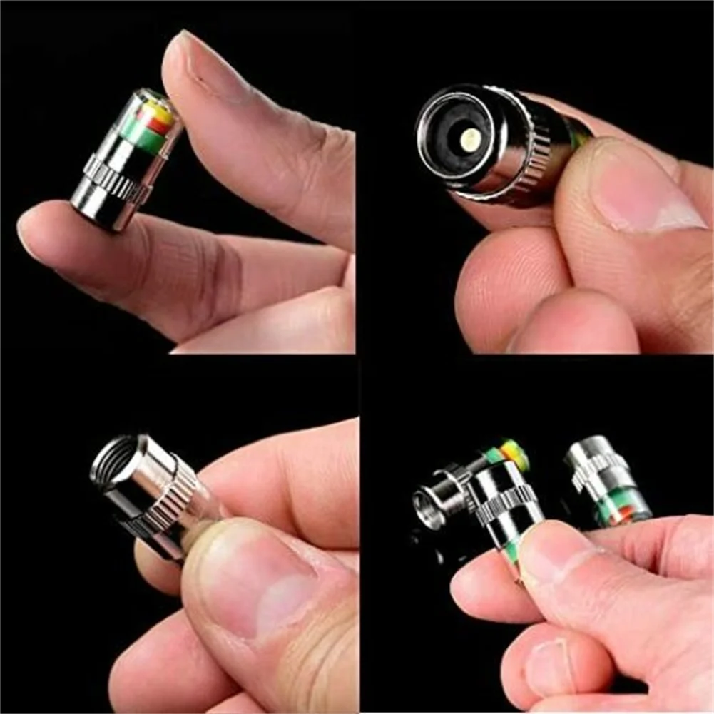 8pcs Motorcycle Car Tire Pressure Monitor Valve Cap Sensor Indicator Eye Alert Auto Tire Pressure Inspection Tool Tire valve