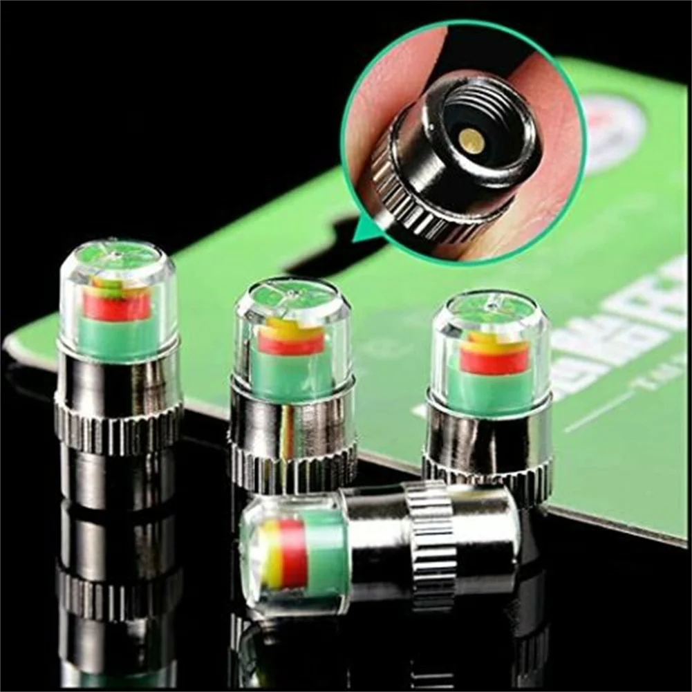 8pcs Motorcycle Car Tire Pressure Monitor Valve Cap Sensor Indicator Eye Alert Auto Tire Pressure Inspection Tool Tire valve