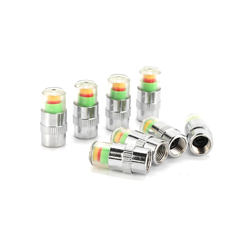 8pcs Motorcycle Car Tire Pressure Monitor Valve Cap Sensor Indicator Eye Alert Auto Tire Pressure Inspection Tool Tire valve