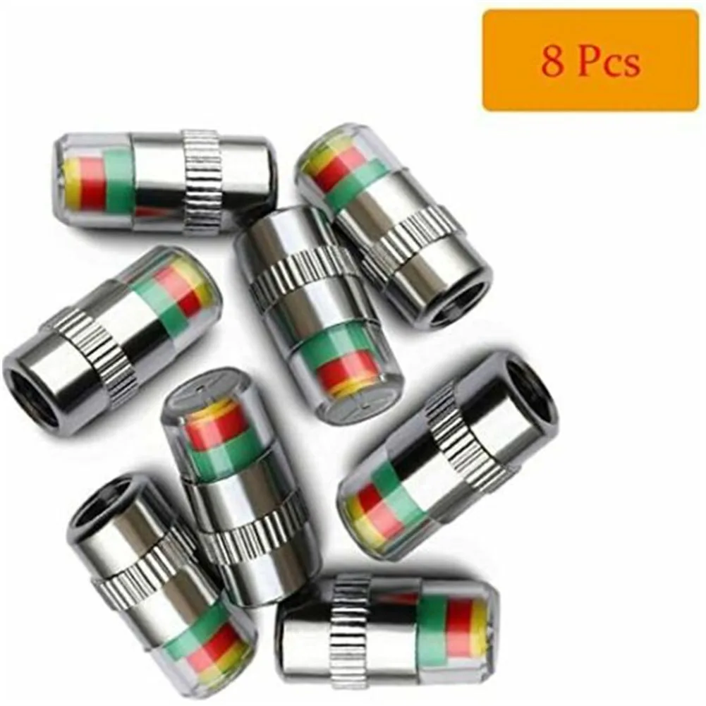 8pcs Motorcycle Car Tire Pressure Monitor Valve Cap Sensor Indicator Eye Alert Auto Tire Pressure Inspection Tool Tire valve