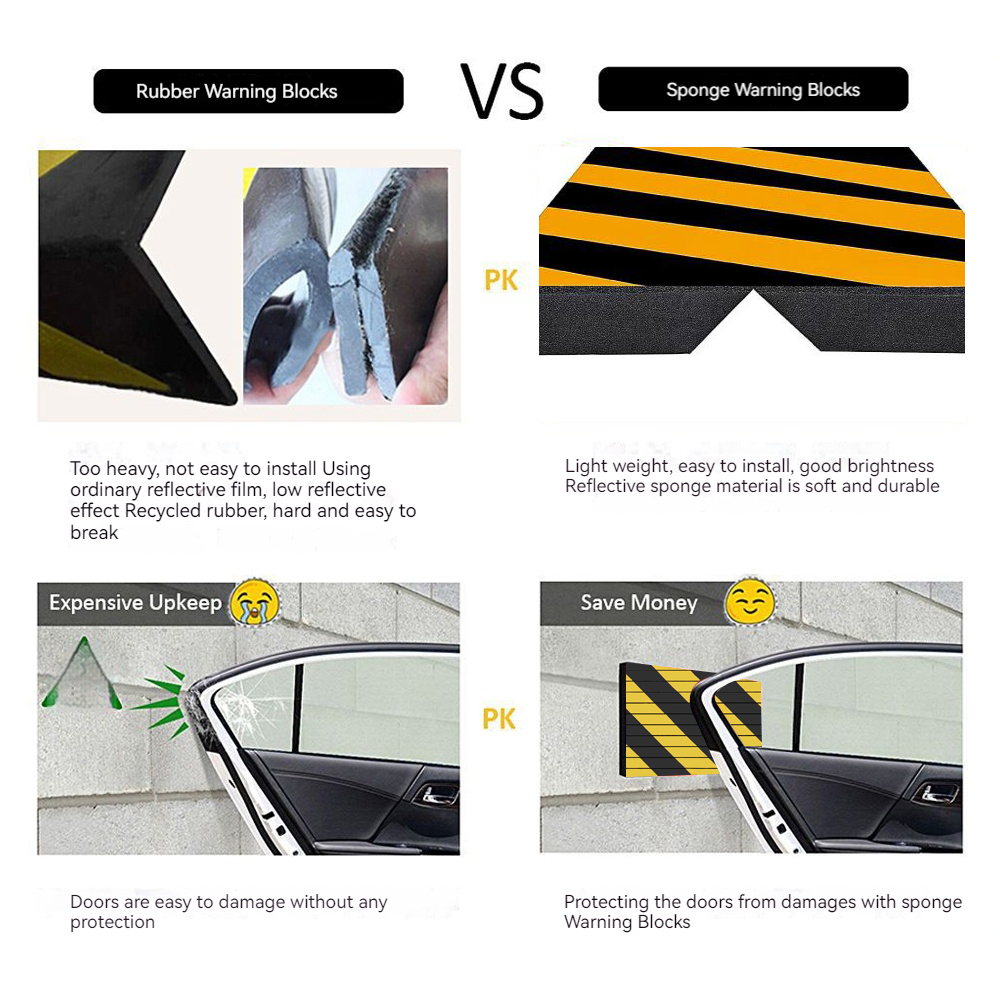 4PCS Garage Wall Protector Foam Edge Corner Cars Anti-collision Sticker Garage Columns Anti Scratch Auto Door Bumper Protectors