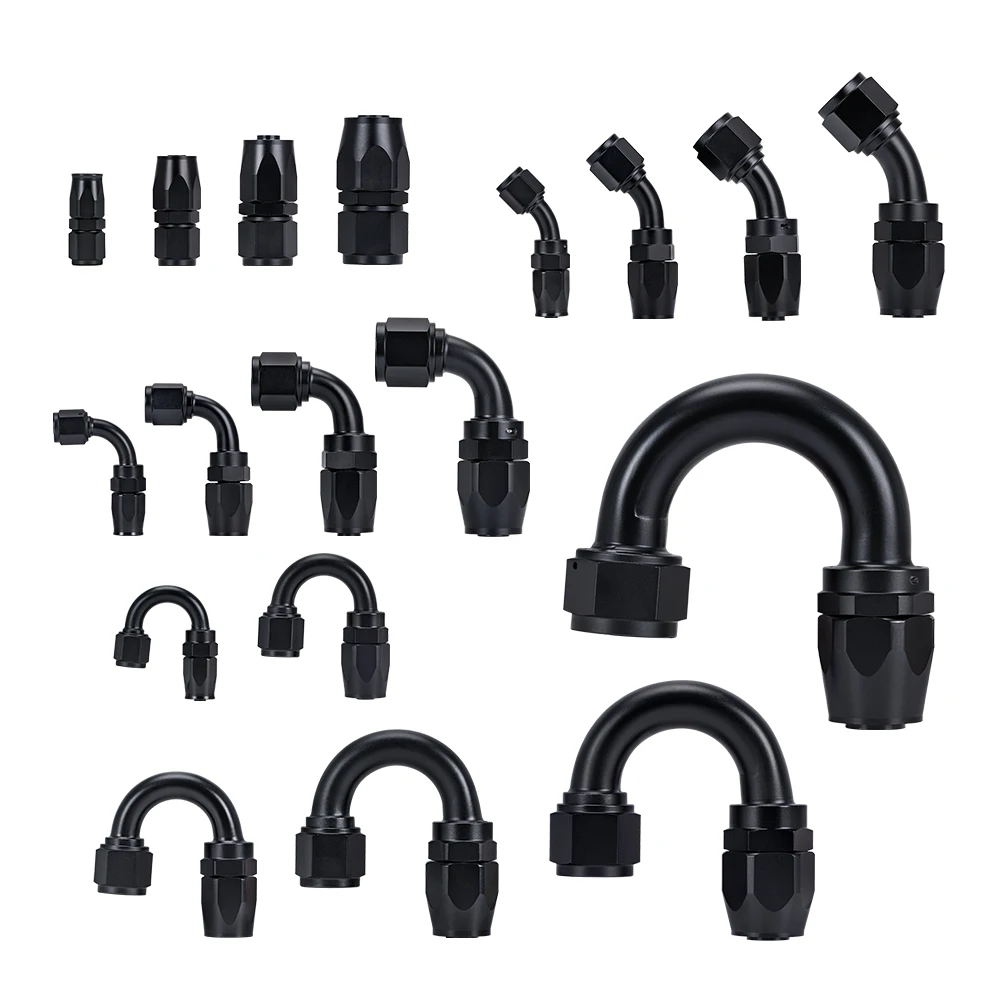 Universal AN4 AN6 AN8 AN10 AN12 AN16 Straight 45 90 120 180 Degree Oil Fuel Swivel Hose End Fitting Oil Hose End Adaptor Kit