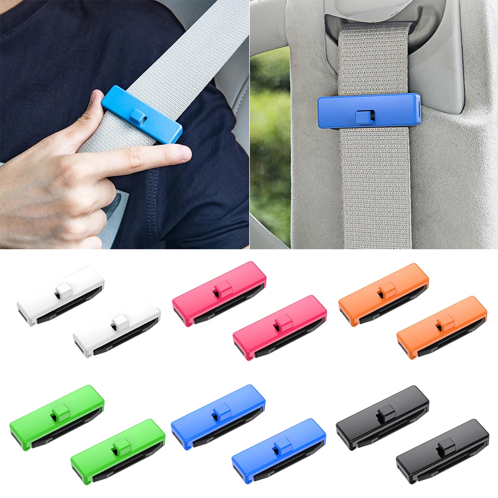 2Pcs Adjustable Car Safety Seat Belts Holder Stopper Buckle Clamp Car Seat Belt Fixing Clips Car Seat Belt Ornaments Accessories