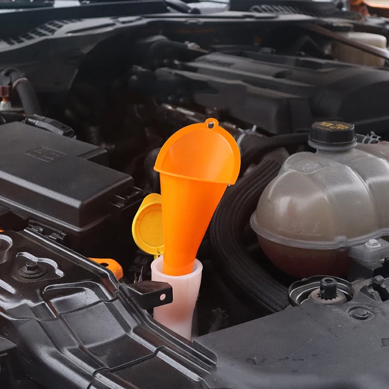 Car Long Mouth Oil Funnel Anti-splash Gasoline Oil Fuel Filling Tool Plastic Engine Funnel Motorcycle Refueling Auto Accessories