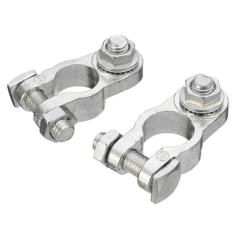 Battery Terminal Clamp Clip Connector 2Pcs Zinc Alloy Positive &Negative Pole Car Battery Terminal Clamp Clip Batteries Access
