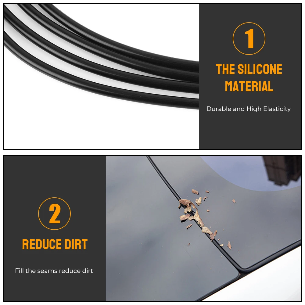 3/5m Rubber Strips For Tesla Model 3 Y Skylight Insulator Sunroof Seal Wind Guards Anti-Dust Waterproof Stickers Car Accessories