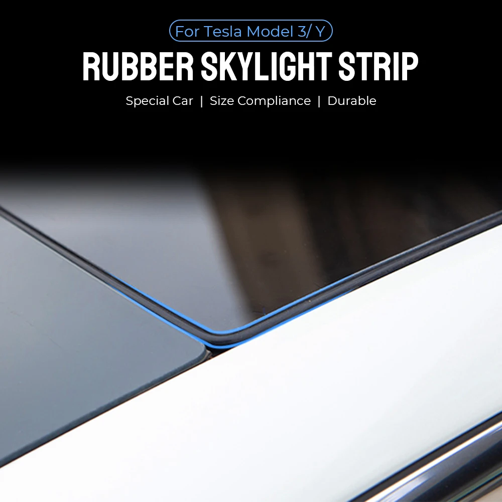 3/5m Rubber Strips For Tesla Model 3 Y Skylight Insulator Sunroof Seal Wind Guards Anti-Dust Waterproof Stickers Car Accessories