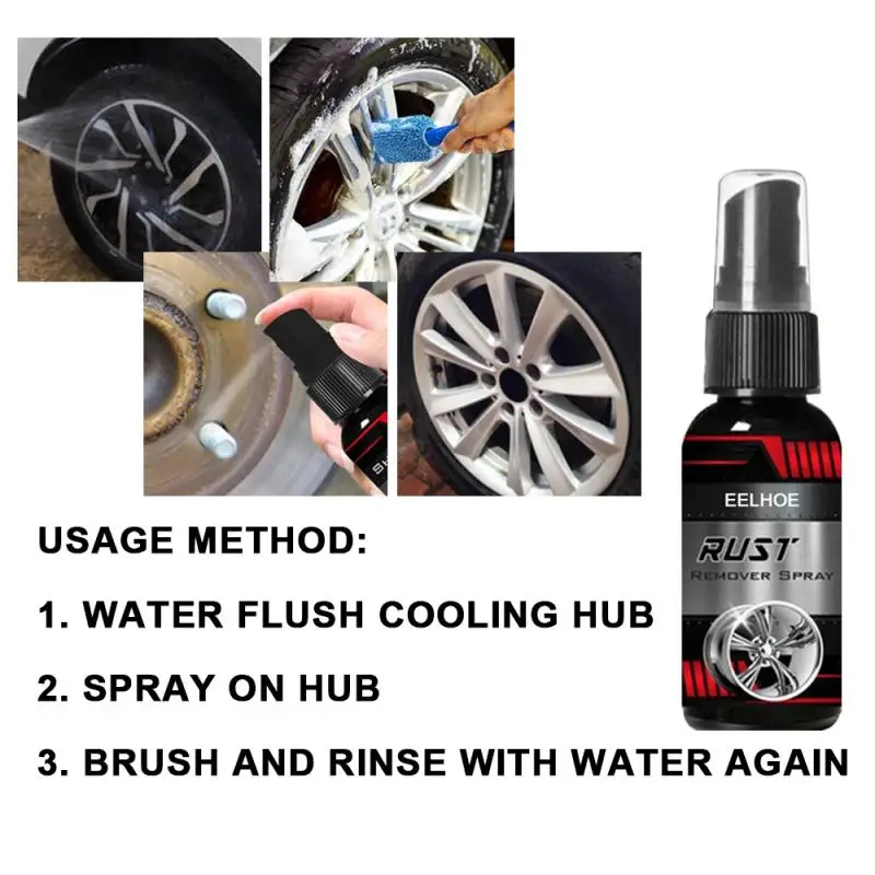 30ML Multi Purpose Rust Remover Spray Metal Surface Chrome Paint Car Maintenance Iron Powder Cleaning Super Rust Remover Cleaner