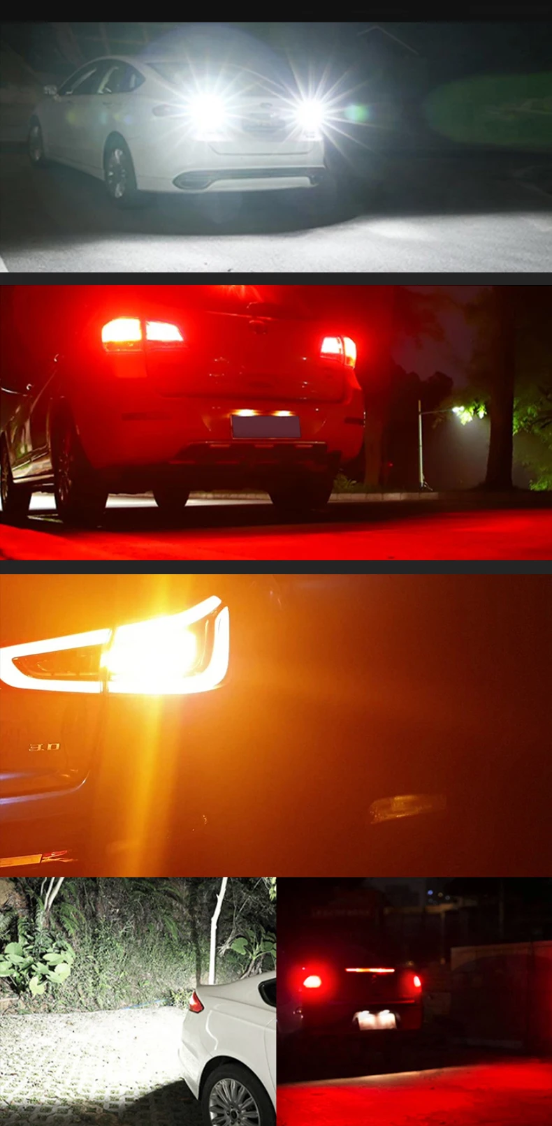 2x 1157 BAY15D P21/5W 1156 BA15S P21W BAU15S PY21W LED 95% Canbus 44SMD 7440 7443 W21W T20 Turn Signal Reverse Brake Light Bulb