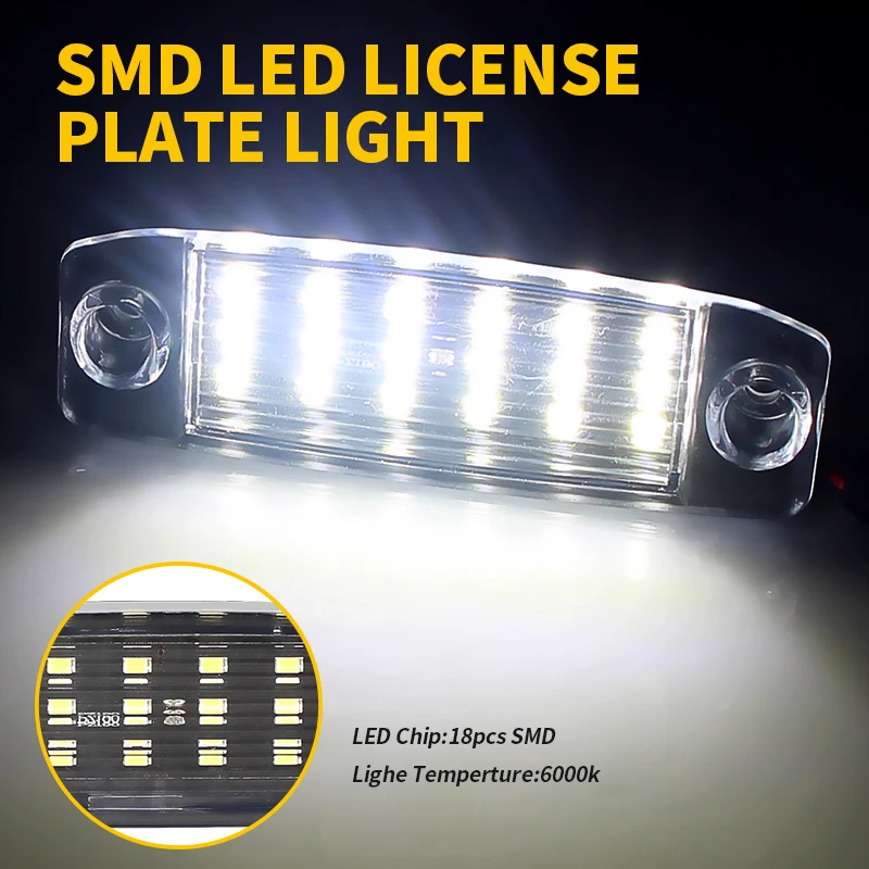 2pcs 12v White 18LEDs For Kia Sportage 2010-up For Hyundai Kona 2017- For i40 CW 2011- High Quality SMD Car License Plate Lights