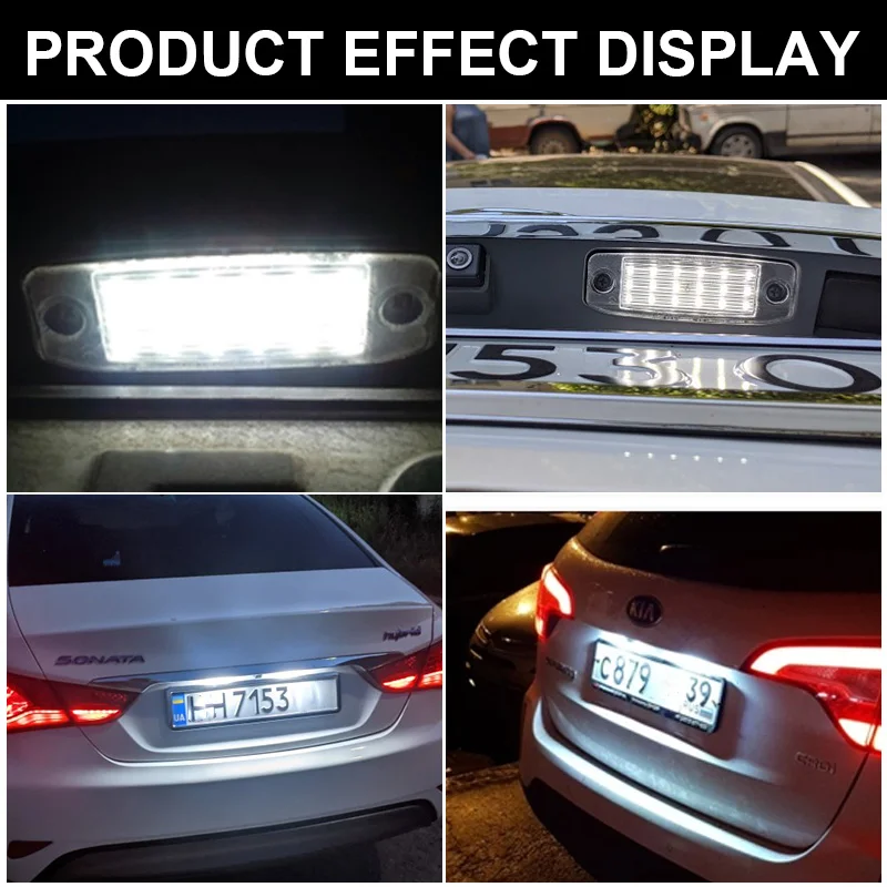 2pcs 12v White 18LEDs For Kia Sportage 2010-up For Hyundai Kona 2017- For i40 CW 2011- High Quality SMD Car License Plate Lights