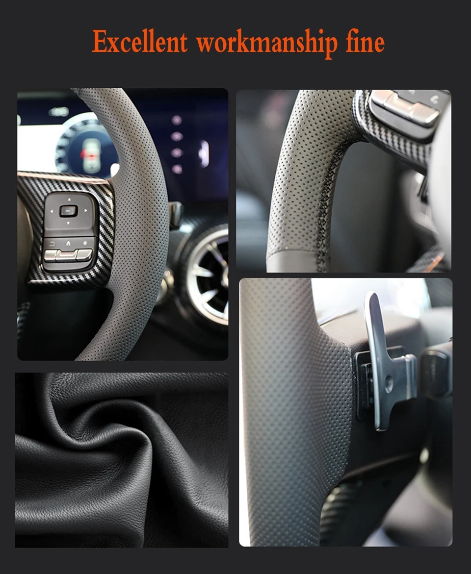 For Volkswagen Golf 5 Mk5 Passat B6 Tiguan 2007 - 2011 Braid Car Steering Wheel Cover Microfiber Leather Car Accessories