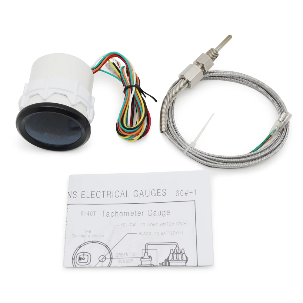 52mm Boost/Vacuum/Water Temp/Oil Temp/Oil Press/Voltage/Tachometer/Air Fuel Ratio/EGT Gauge Analog Blue Led+ 52MM Gauge Pods