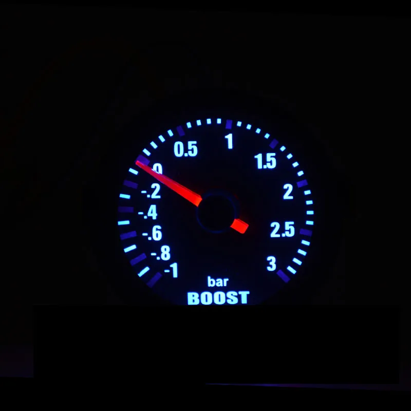 52mm Boost/Vacuum/Water Temp/Oil Temp/Oil Press/Voltage/Tachometer/Air Fuel Ratio/EGT Gauge Analog Blue Led+ 52MM Gauge Pods