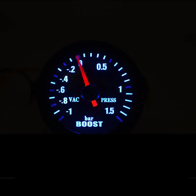 52mm Boost/Vacuum/Water Temp/Oil Temp/Oil Press/Voltage/Tachometer/Air Fuel Ratio/EGT Gauge Analog Blue Led+ 52MM Gauge Pods